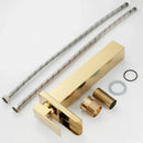 GobekUsa Gold Waterfall Basin Faucet, Deck Mounted Mixer Tap for Bathroom Sink