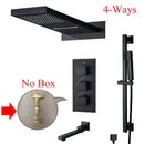 GobekUsa Gold Thermostatic Rain Waterfall Shower Faucet Set - Wall Mounted Shower System