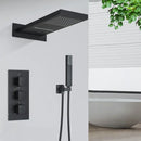 GobekUsa Gold Thermostatic Rain Waterfall Shower Faucet Set - Wall Mounted Shower System