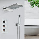 GobekUsa Gold Thermostatic Rain Waterfall Shower Faucet Set - Wall Mounted Shower System