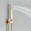 GobekUsa Gold Thermostatic Rain Waterfall Shower Faucet Set - Wall Mounted Shower System