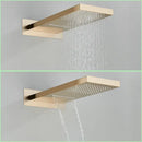 GobekUsa Gold Thermostatic Rain Waterfall Shower Faucet Set - Wall Mounted Shower System