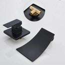 GobekUsa Gold Waterfall Wall Mount Faucet for Bathroom Basin Mixer Tap