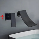 GobekUsa Gold Waterfall Wall Mount Faucet for Bathroom Basin Mixer Tap