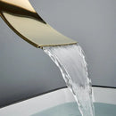 GobekUsa Gold Waterfall Wall Mount Faucet for Bathroom Basin Mixer Tap