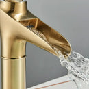 GobekUsa Gold Waterfall Wine Glass Basin Faucet - Single Lever Bathroom Mixer