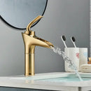 GobekUsa Gold Waterfall Wine Glass Basin Faucet - Single Lever Bathroom Mixer
