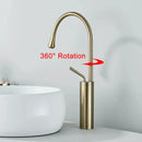 GobekUsa Gold Waterfall Wine Glass Basin Faucet - Single Lever Bathroom Mixer