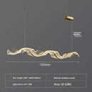 GobekUsa Gold Wave Design Acrylic Pendant Light Chandelier for Living Room & Kitchen