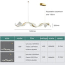 GobekUsa Gold Wave Design Acrylic Pendant Light Chandelier for Living Room & Kitchen
