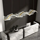GobekUsa Gold Wave Design Acrylic Pendant Light Chandelier for Living Room & Kitchen