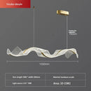 GobekUsa Gold Wave Design Acrylic Pendant Light Chandelier for Living Room & Kitchen