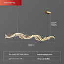 GobekUsa Gold Wave Design Acrylic Pendant Light Chandelier for Living Room & Kitchen