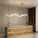 GobekUsa Gold Wave Design Acrylic Pendant Light Chandelier for Living Room & Kitchen