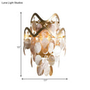 GobekUsa Wave Sconce Light - Gold Wall Mount with Flower Crystal/Shell Accent