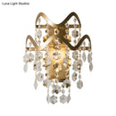 GobekUsa Wave Sconce Light - Gold Wall Mount with Flower Crystal/Shell Accent