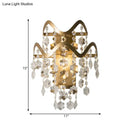 GobekUsa Wave Sconce Light - Gold Wall Mount with Flower Crystal/Shell Accent