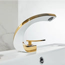 GobekUsa Gold White Bathroom Basin Faucet Cold Hot Water Mixer Sink Tap