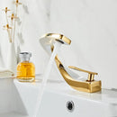 GobekUsa Gold White Bathroom Basin Faucet Cold Hot Water Mixer Sink Tap