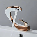 GobekUsa Gold White Bathroom Basin Faucet Cold Hot Water Mixer Sink Tap
