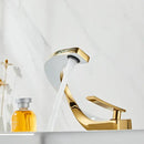 GobekUsa Gold White Bathroom Basin Faucet Cold Hot Water Mixer Sink Tap