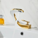 GobekUsa Gold White Bathroom Basin Faucet Cold Hot Water Mixer Sink Tap