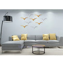 Modern gold & white ceramic bird pendant wall decor living room by Decorbites
