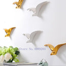 Modern gold & white ceramic bird pendant wall decor living room by Decorbites