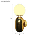 GobekUsa Modern White Glass Globe Sconce Light - 6"/8" Wide - 1 Bulb - Gold Wall Mounted Lighting