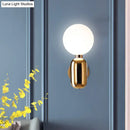 GobekUsa Modern White Glass Globe Sconce Light - 6"/8" Wide - 1 Bulb - Gold Wall Mounted Lighting