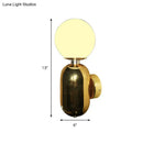GobekUsa Modern White Glass Globe Sconce Light - 6"/8" Wide - 1 Bulb - Gold Wall Mounted Lighting