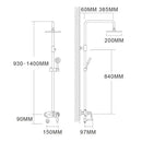 GobekUsa Black Brass Wall Mounted Bathtub Faucet Set - Rain Shower Head, Handheld, Square