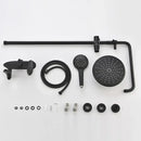 GobekUsa Black Brass Wall Mounted Bathtub Faucet Set - Rain Shower Head, Handheld, Square