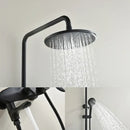 GobekUsa Black Brass Wall Mounted Bathtub Faucet Set - Rain Shower Head, Handheld, Square