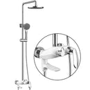 GobekUsa Black Brass Wall Mounted Bathtub Faucet Set - Rain Shower Head, Handheld, Square