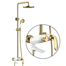 GobekUsa Black Brass Wall Mounted Bathtub Faucet Set - Rain Shower Head, Handheld, Square