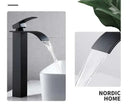GobekUsa Gold White Waterfall Brass Bathroom Basin Faucet Mixer Tap Hot Cold Sink
