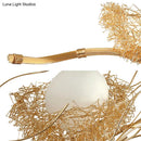 GobekUsa Gold Wire Mesh Bird Nest Chandelier - Modern 3-Light Island Lighting for Restaurants