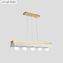 GobekUsa Modern Wood Island Billiard Light with Black/White Shade - 3 or 5 Lights for Restaurant
