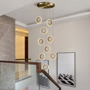 GobekUsa Crystal LED Chandelier: Modern Gold Kitchen Lighting, Simple Elegant Design.