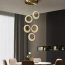 GobekUsa Crystal LED Chandelier: Modern Gold Kitchen Lighting, Simple Elegant Design.