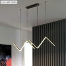 GobekUsa Minimalist Z-Shaped Island Pendant LED Light Fixture for Dining Room
