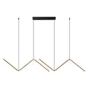 GobekUsa Contemporary Zigzag Pendant LED Light Fixture with Metal Suspension