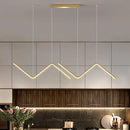 GobekUsa Contemporary Zigzag Pendant LED Light Fixture with Metal Suspension