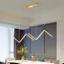 GobekUsa Contemporary Zigzag Pendant LED Light Fixture with Metal Suspension