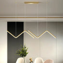 GobekUsa Contemporary Zigzag Pendant LED Light Fixture with Metal Suspension
