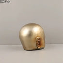 GobekUsa Abstract Resin Sculpture Ornament | Modern Golden Character Desk Decoration