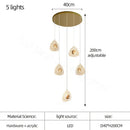 GobekUsa Golden Acrylic LED Chandeliers for Living Room, Large & Creative Design Villa Lighting