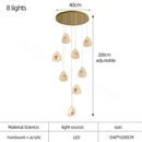 GobekUsa Golden Acrylic LED Chandeliers for Living Room, Large & Creative Design Villa Lighting