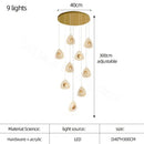 GobekUsa Golden Acrylic LED Chandeliers for Living Room, Large & Creative Design Villa Lighting